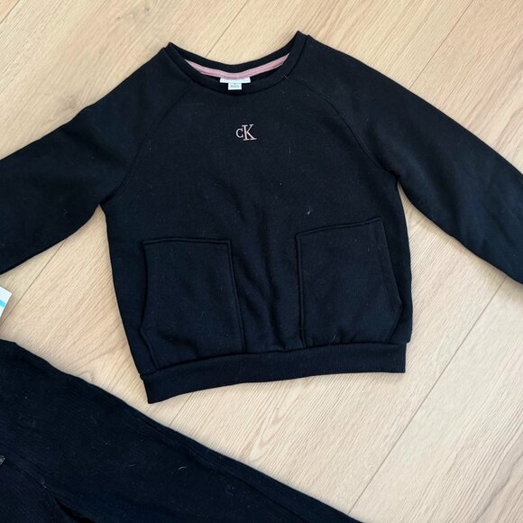 Calvin Klein Girls 2-Piece Set – Size 5T, Sweatshirt + Ribbed Pants, New w/ tags - Picture 3 of 7